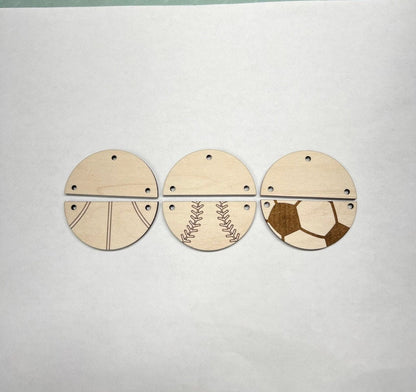 Sports earring cutouts, wood cutouts, earring blanks