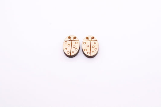 Lady bug studs, earring blanks, wood cutouts