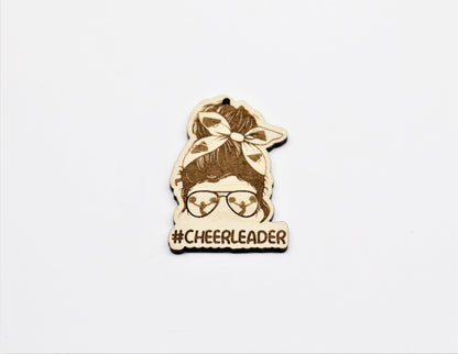 Cheerleader blanks, cheer earrings, wood cutouts, laser cutouts