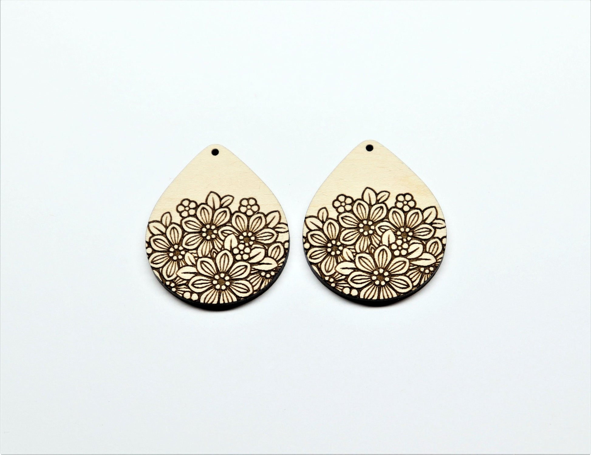 Teardrop wood earring blanks, DIY earrings, earring blanks, sold per set