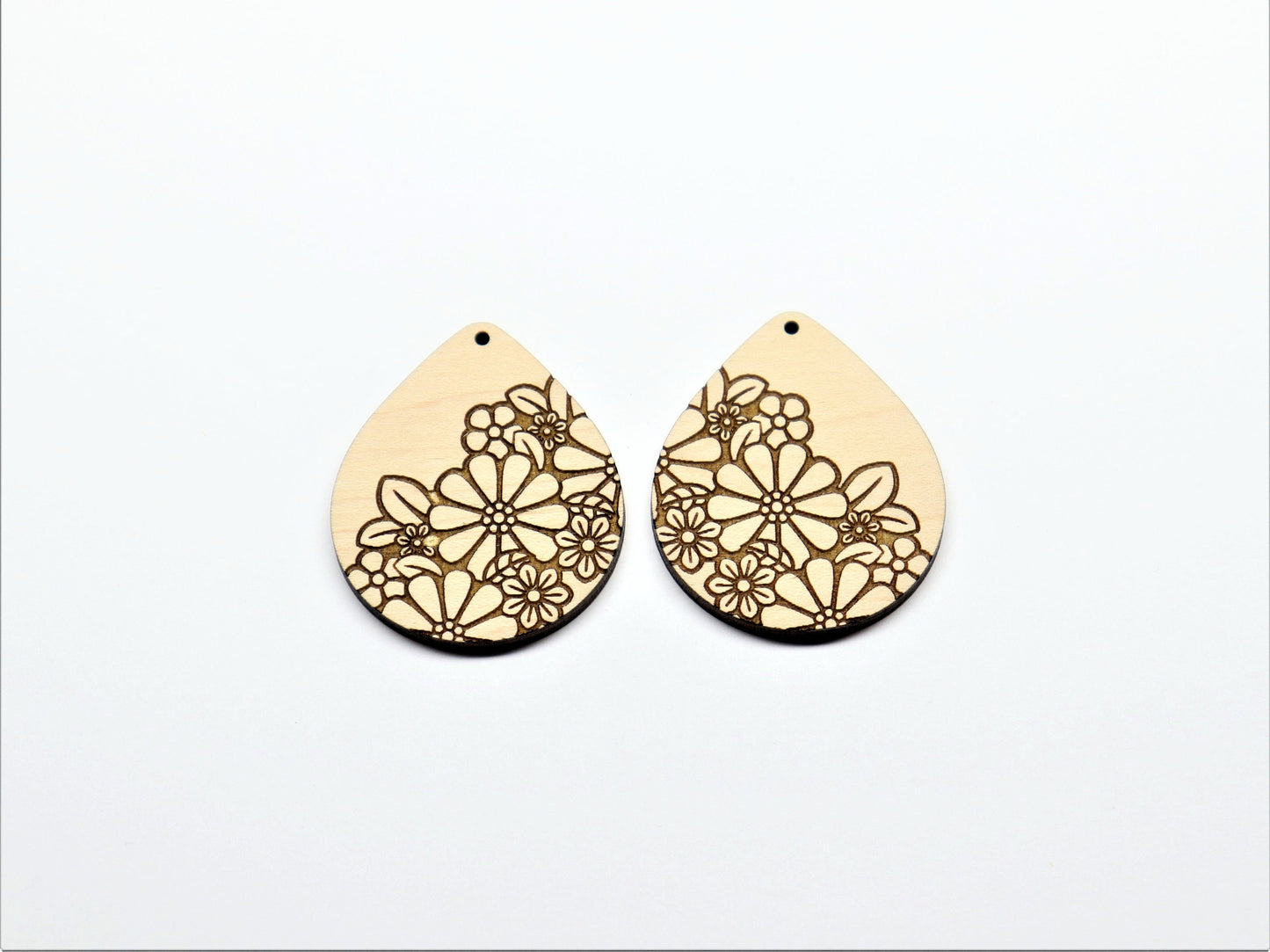 Teardrop wood earring blanks, DIY earrings, sold per set