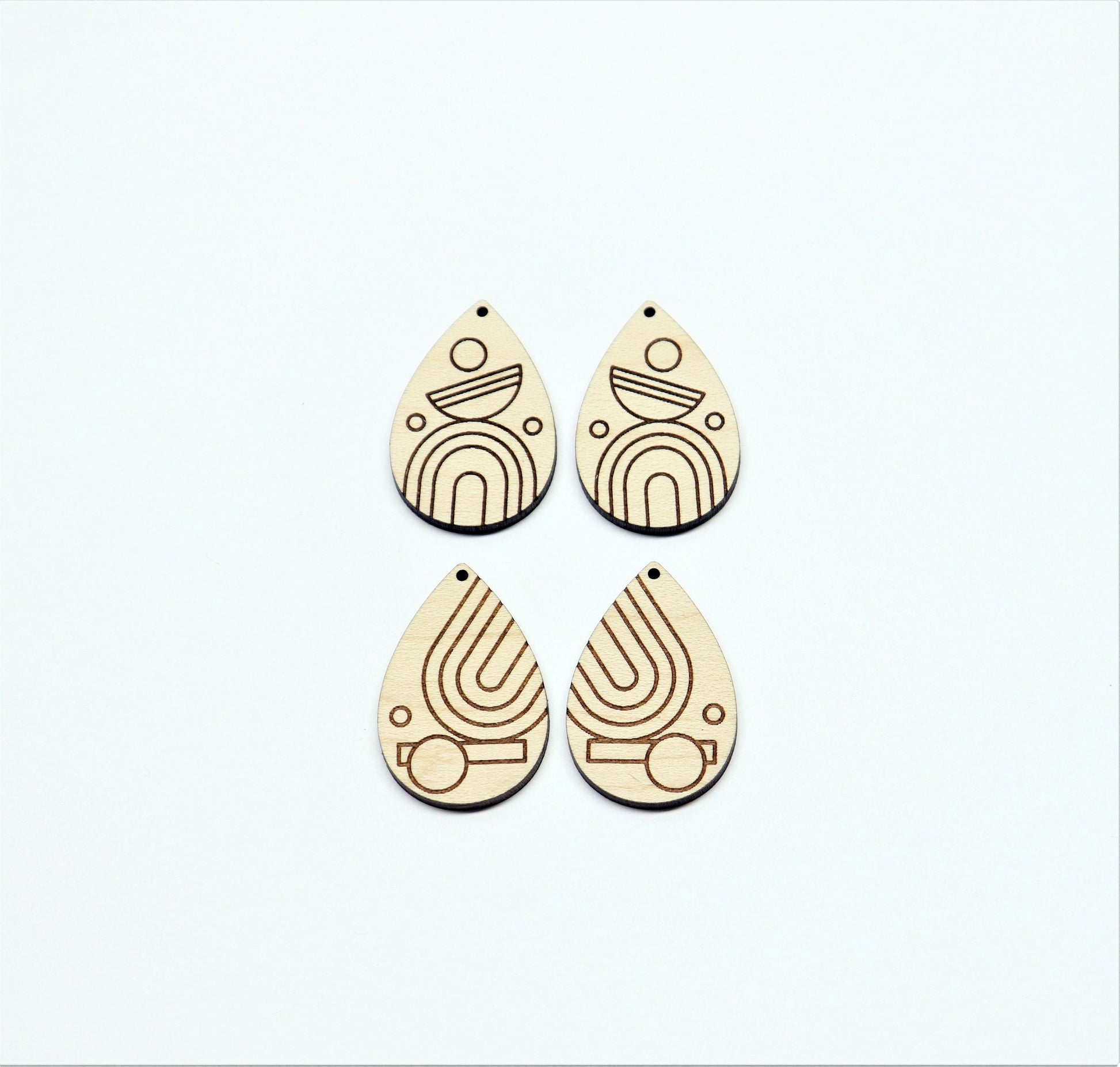 Teardrop wood earring blanks, DIY earrings, earring blanks, sold per set