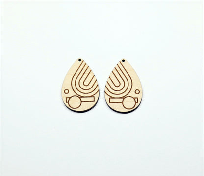 Teardrop wood earring blanks, DIY earrings, earring blanks, sold per set