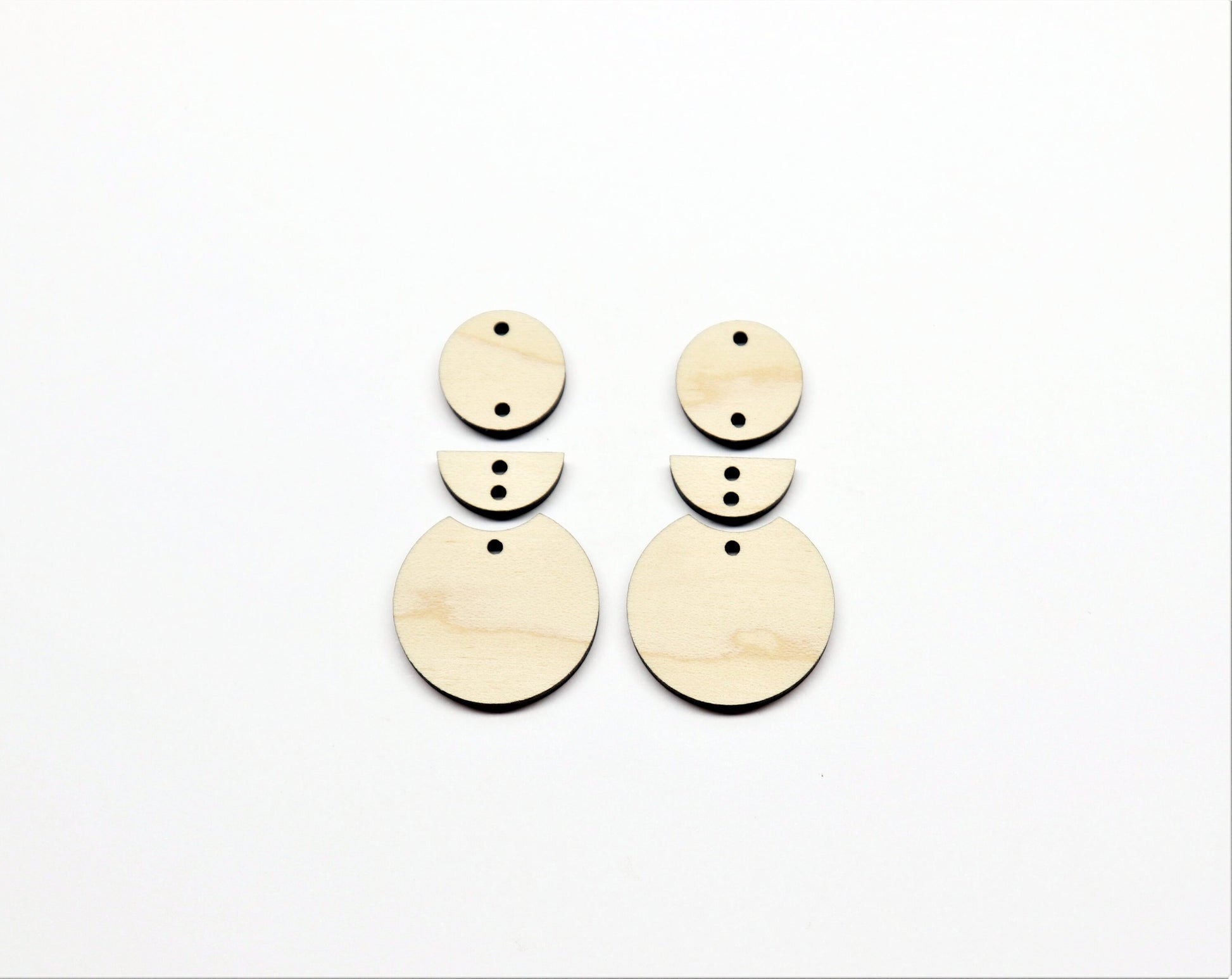 3 Piece Wood earring blanks, earring findings