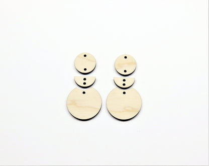 3 Piece Wood earring blanks, earring findings