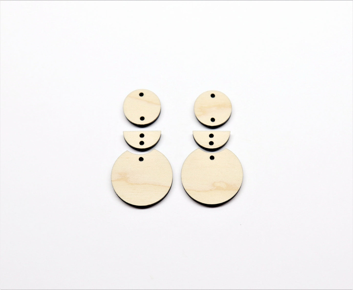 3 Piece Wood earring blanks, earring findings