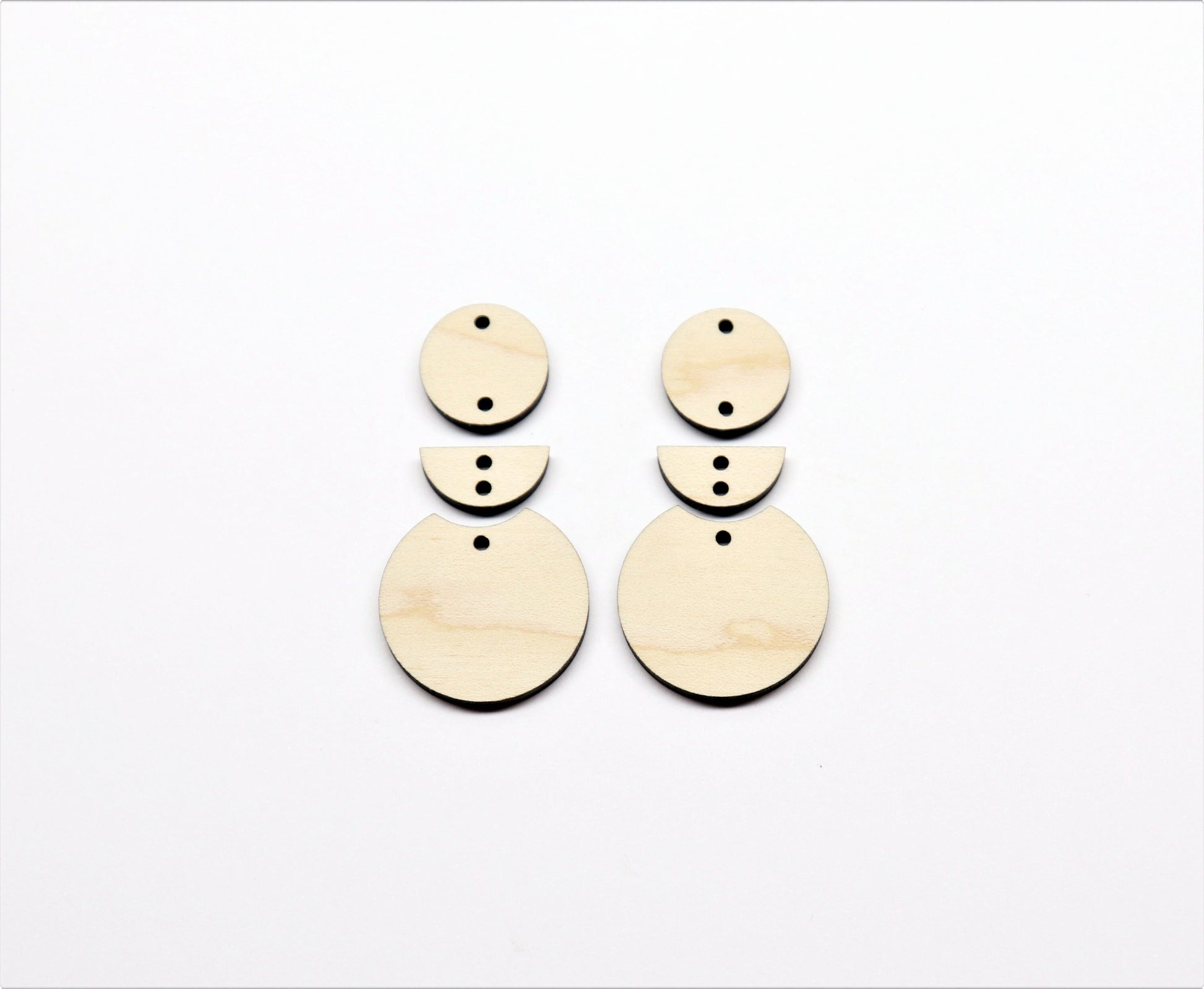 3 Piece Wood earring blanks, earring findings