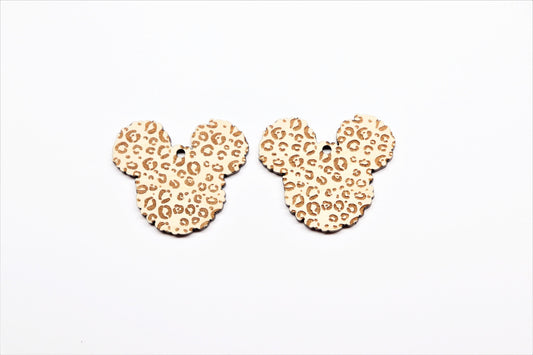 Mouse earring blanks, wood earrings, earring blanks