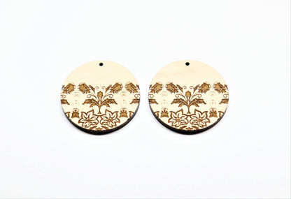 Round wood earring blanks, earring making supplies