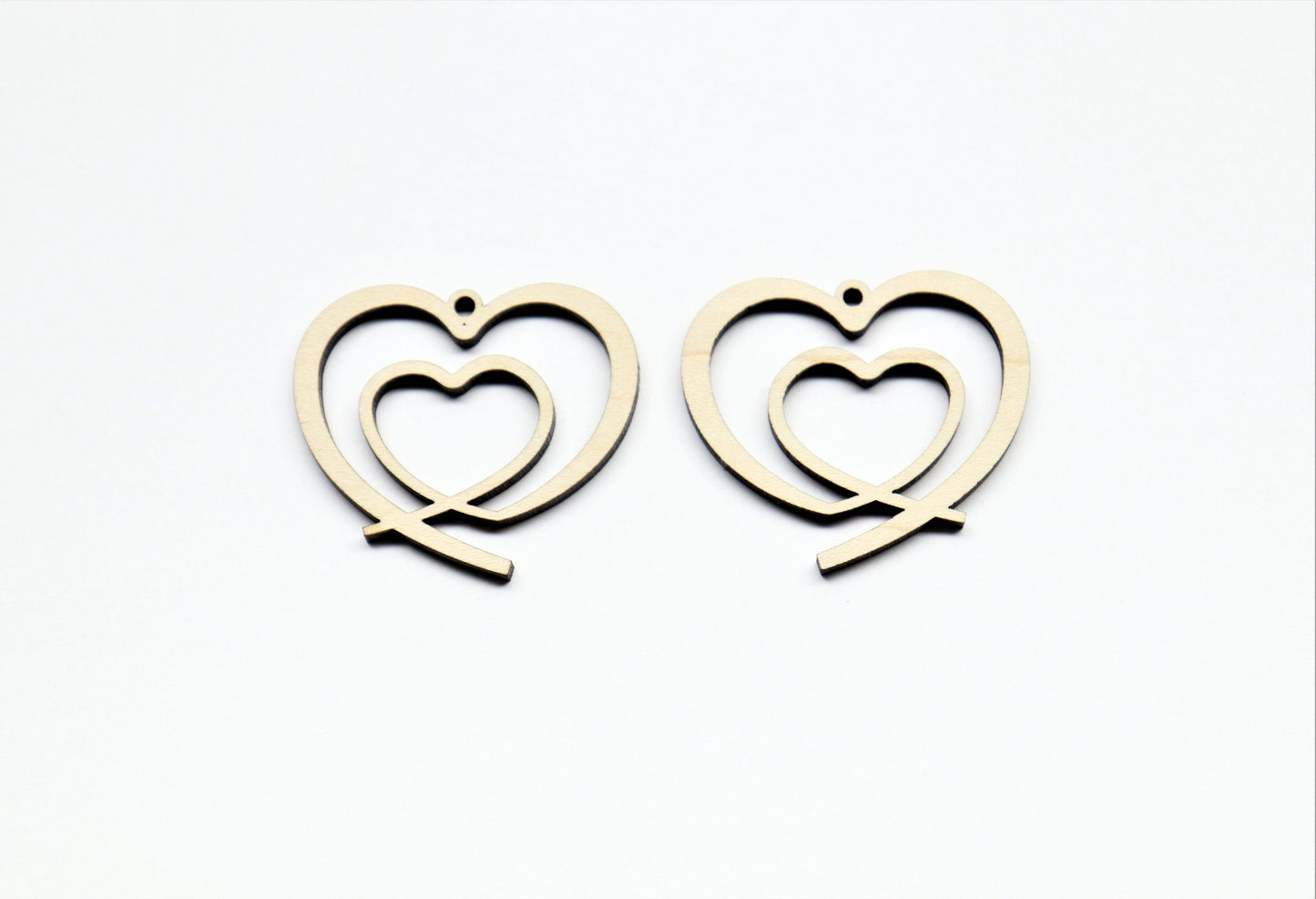 Heart earring blanks, wood cutouts, earring blanks