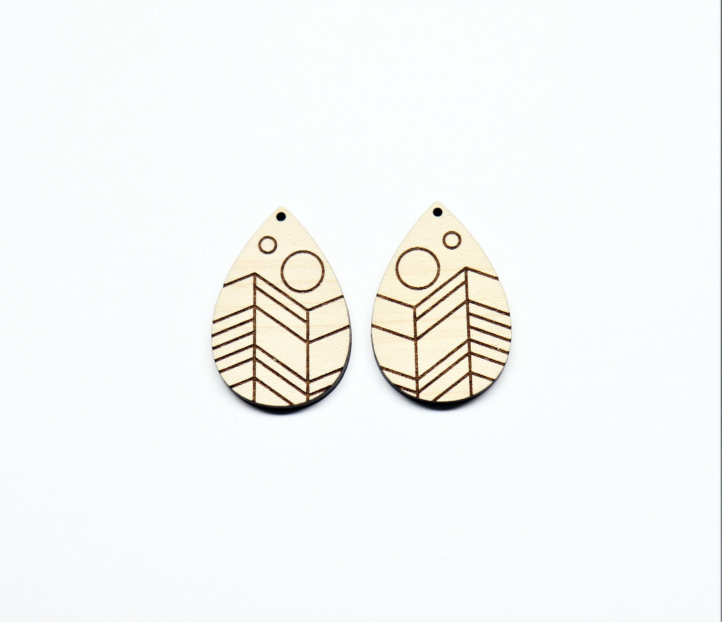 Teardrop wood earring blanks, DIY earrings, earring blanks, sold per set