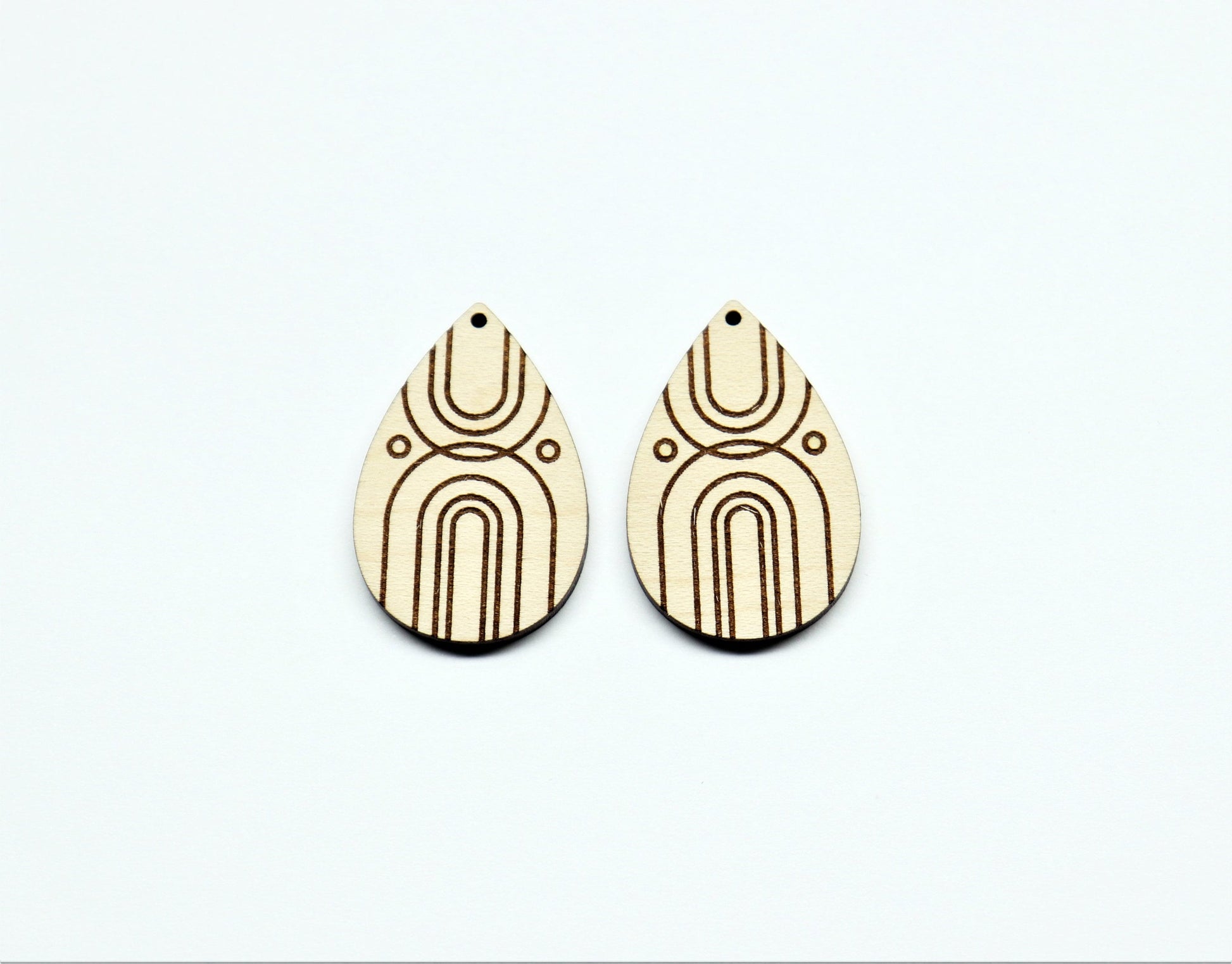 Teardrop wood earring blanks, DIY earrings, earring blanks, sold per set