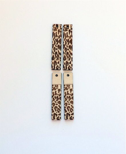 Leopard print bar blanks, earring blanks, DIY earrings