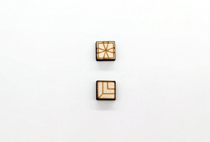 Square stud blanks, wood studs, earring blanks