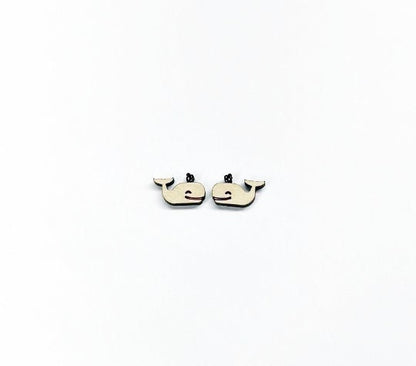 Whale stud blanks, wood studs, earring blanks