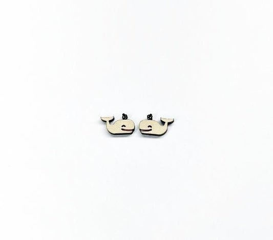 Whale stud blanks, wood studs, earring blanks