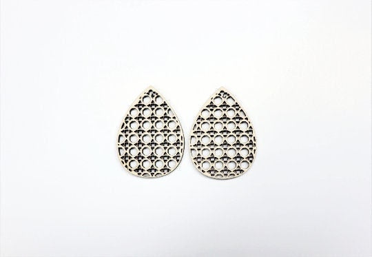 Rattan wood teardrop blanks, earring blanks, wood earrings