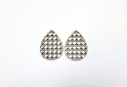 Rattan wood teardrop blanks, earring blanks, wood earrings