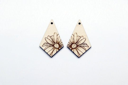 Wood earring blanks, DIY earrings, earring blanks, sold per set