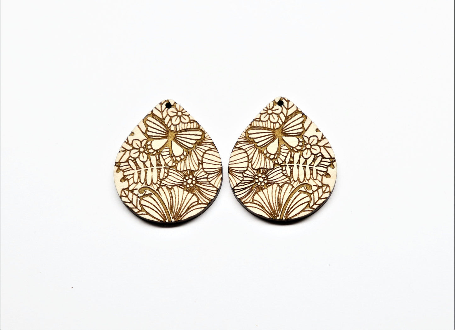 Teardrop wood earring blanks, wood cutouts, earring blanks