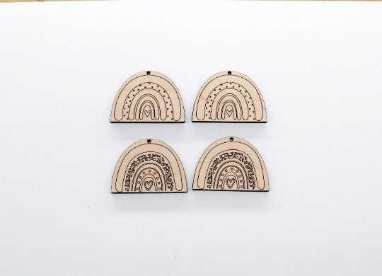 Rainbow earring blanks, wood earring blanks