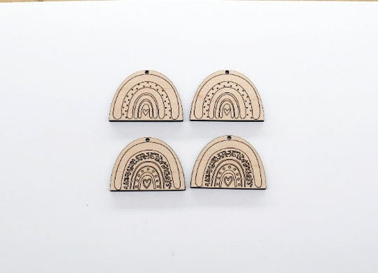 Rainbow earring blanks, wood earring blanks