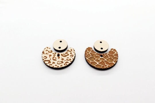 2 piece earring blanks, wood blanks, earring blanks