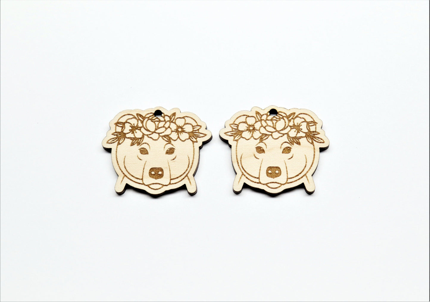 Floral bear blanks, earring blanks, bear cutouts