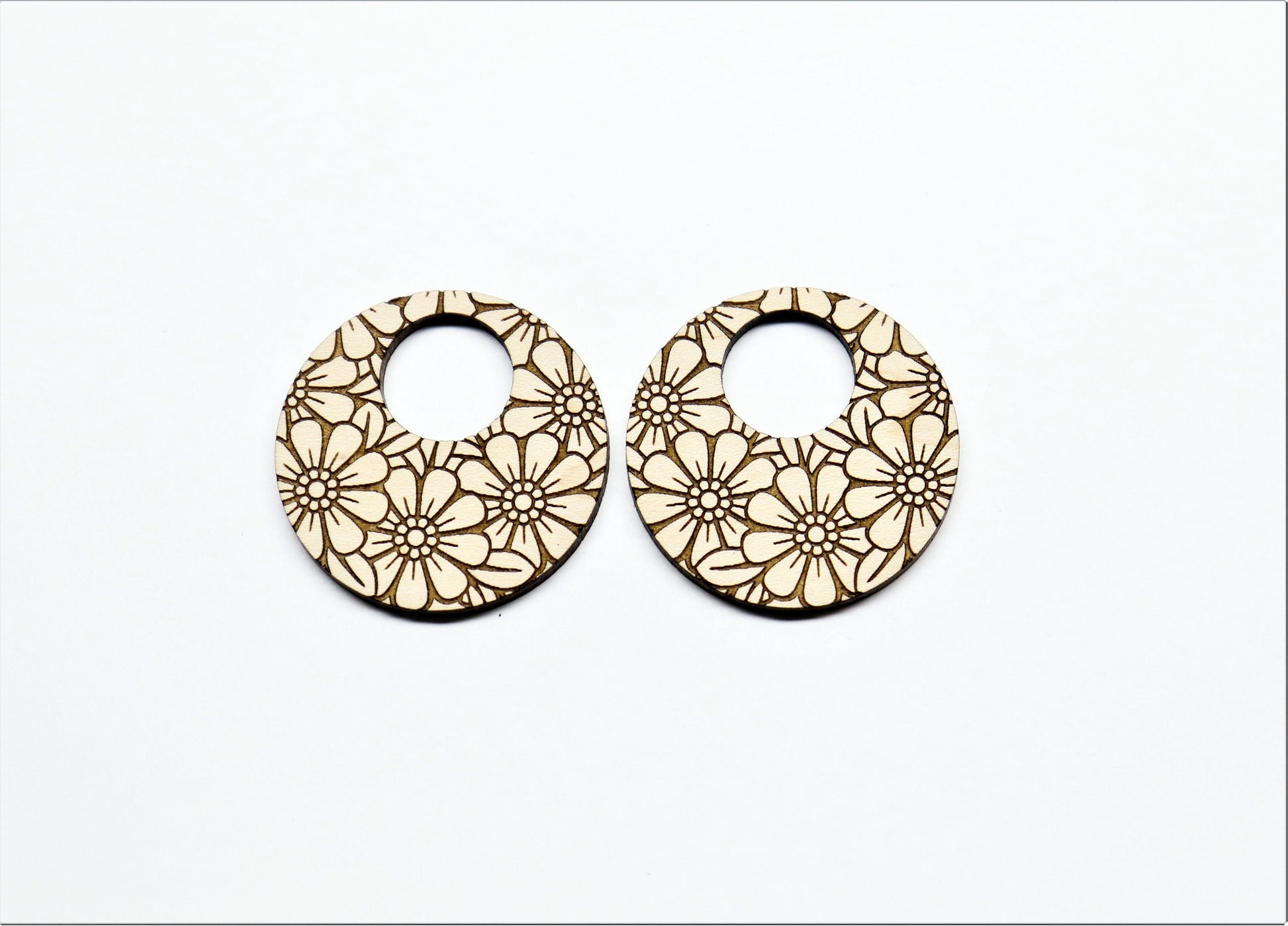 Flower earring blanks, wood cutouts, earring blanks