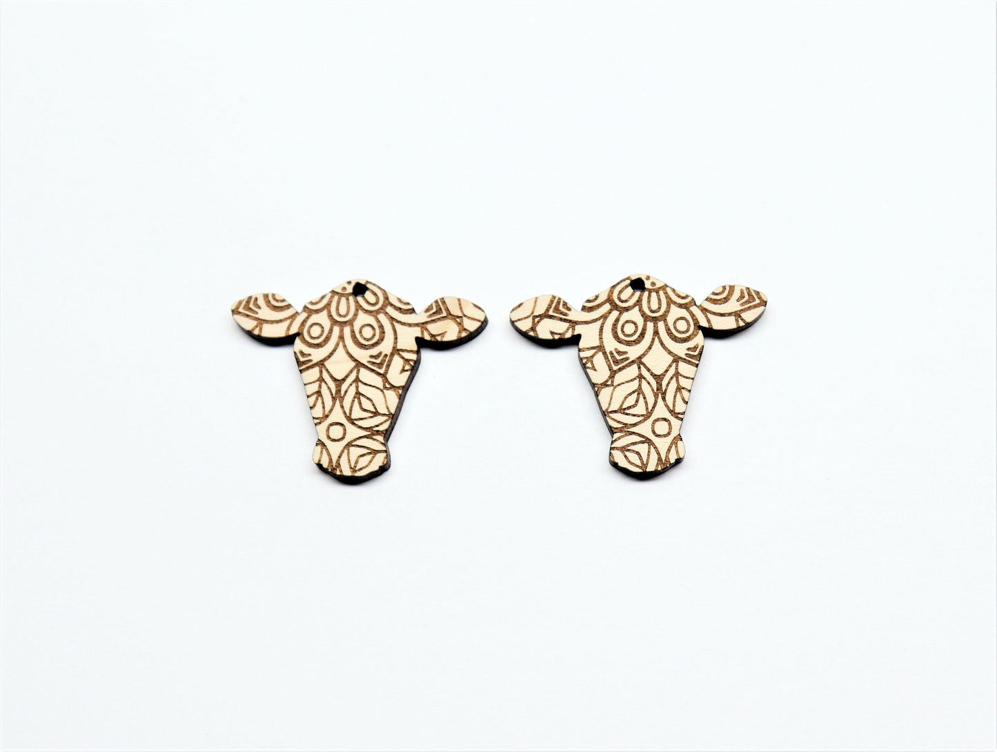 Cow earrings, earring blanks, wood cutouts