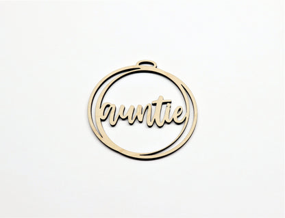 Aunt Car charm blank,  wood blanks, wood cutouts, Aunt charm