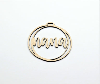 Nana Car charm blank,  wood blanks, wood cutouts, Nana charm