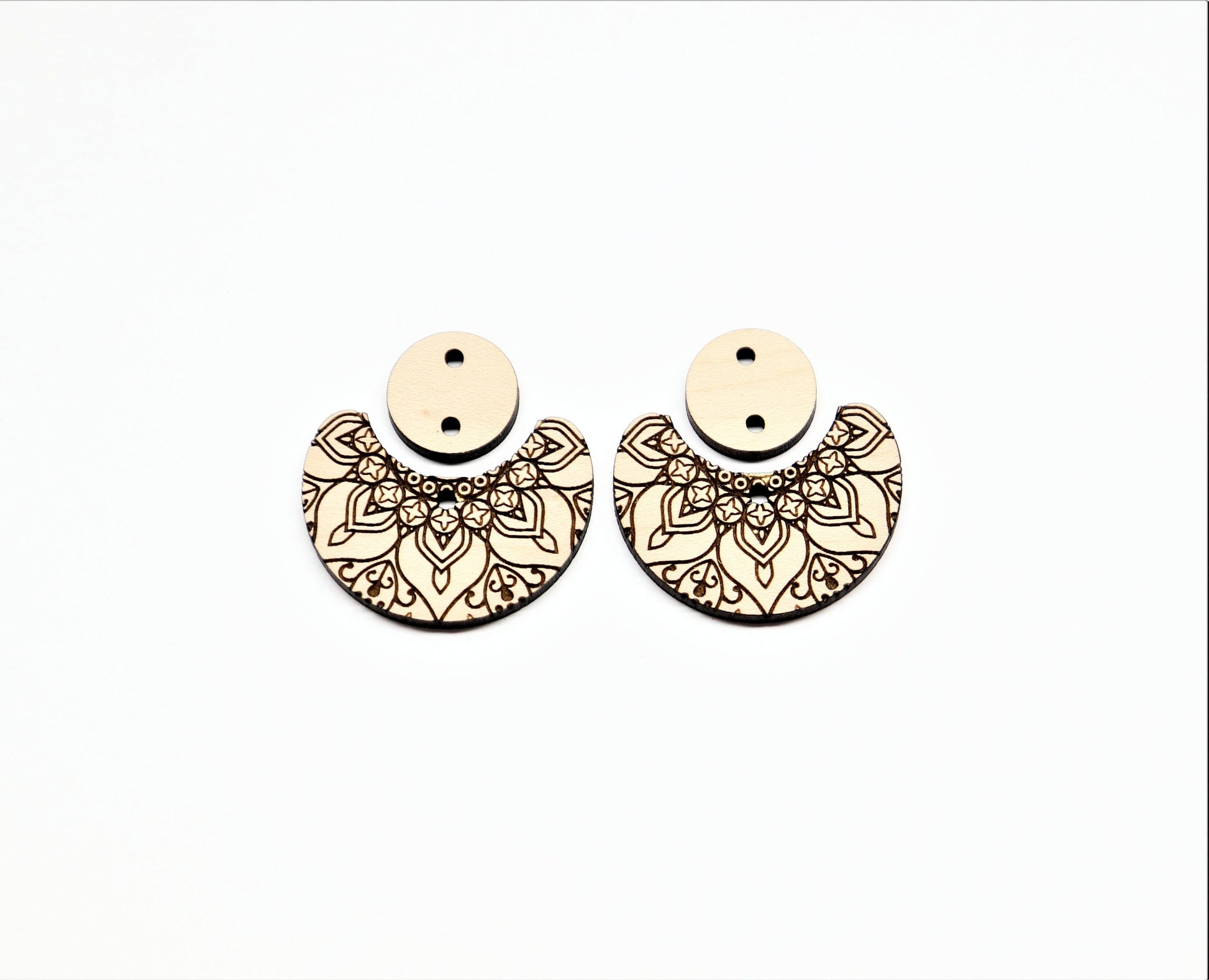 2 Piece earrings, wood blanks,  sold per set