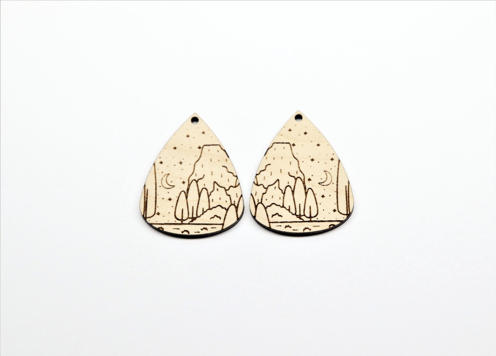 Teardrop wood earring blanks, DIY earrings, earring blanks, sold per set