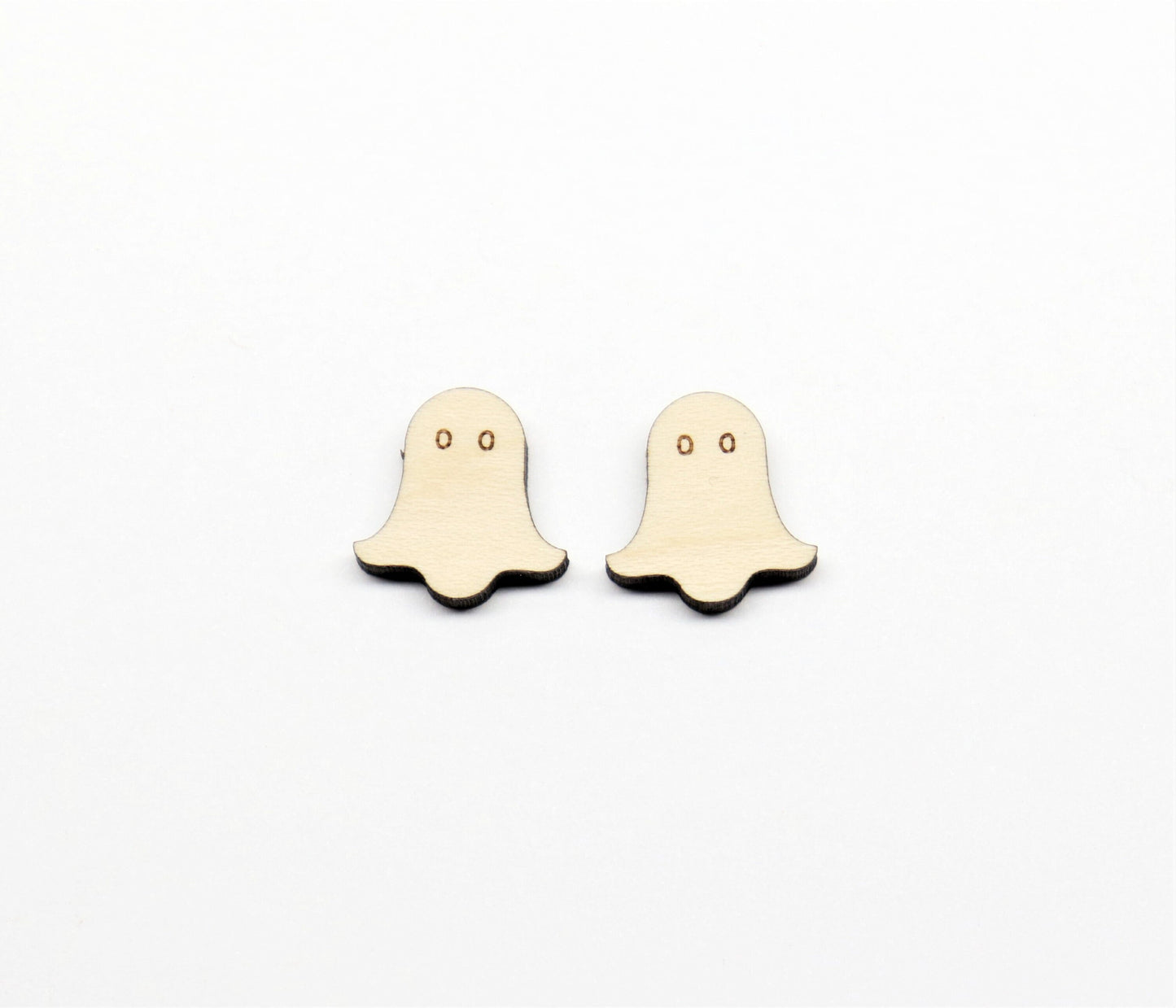 Ghost stud earring blanks, earring blanks, wood cutouts