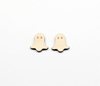 Ghost stud earring blanks, earring blanks, wood cutouts