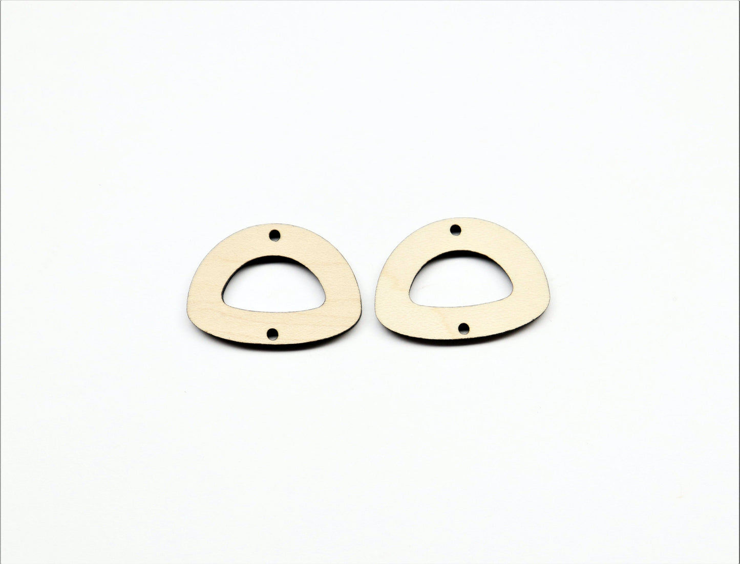 Wood earring connector, wood cutouts