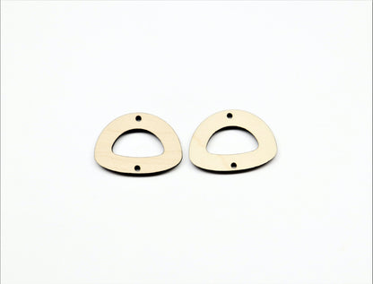 Wood earring connector, wood cutouts