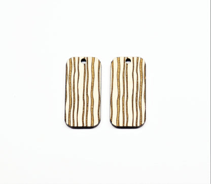 Rectangle wood earring blanks, bar earrings, DIY earrings, earring blanks, sold per set