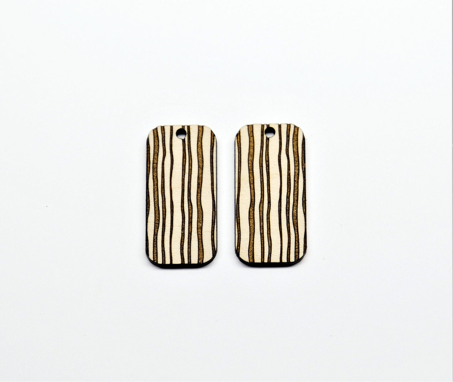 Rectangle wood earring blanks, bar earrings, DIY earrings, earring blanks, sold per set