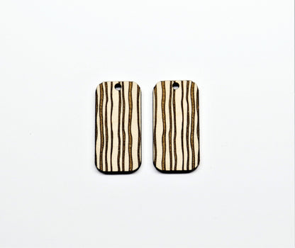 Rectangle wood earring blanks, bar earrings, DIY earrings, earring blanks, sold per set