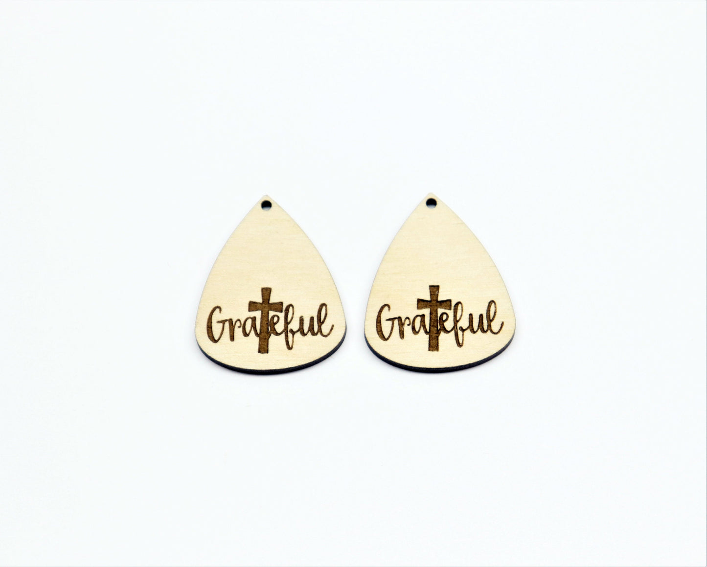 Grateful earrings, teardrop blanks