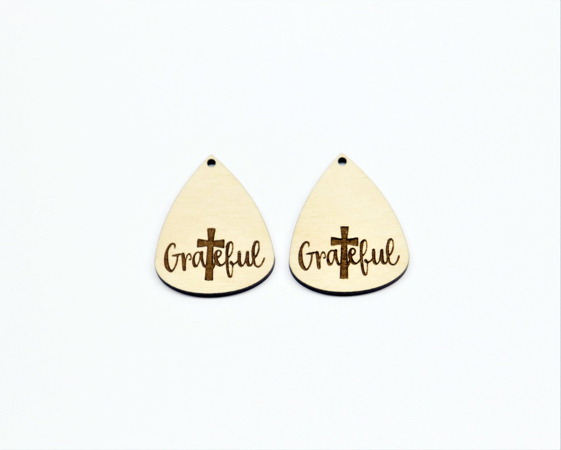 Grateful earrings, teardrop blanks