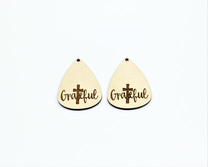 Grateful earrings, teardrop blanks