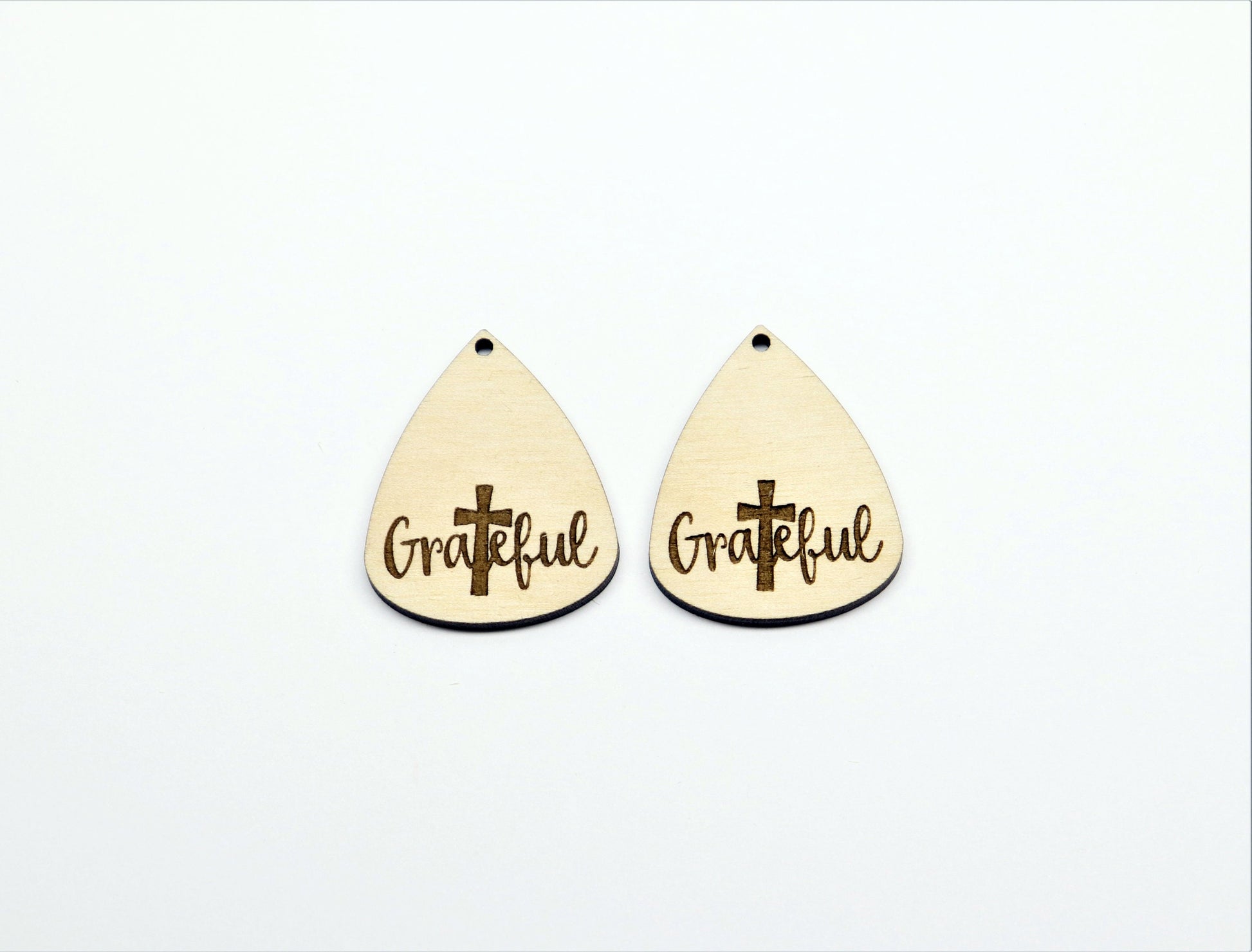 Grateful earrings, teardrop blanks