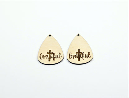 Grateful earrings, teardrop blanks