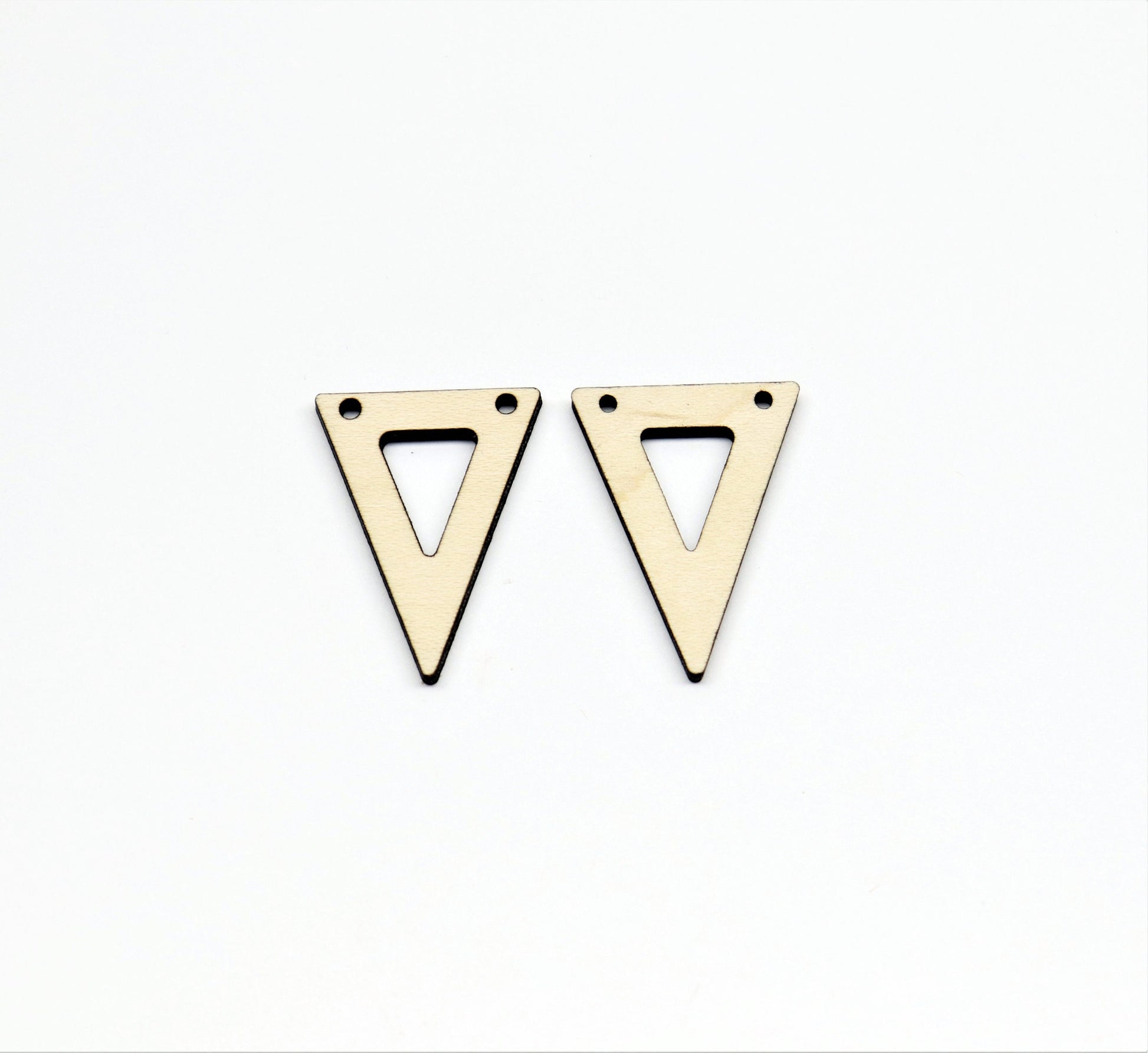 Triangle earring blanks, wood cutouts