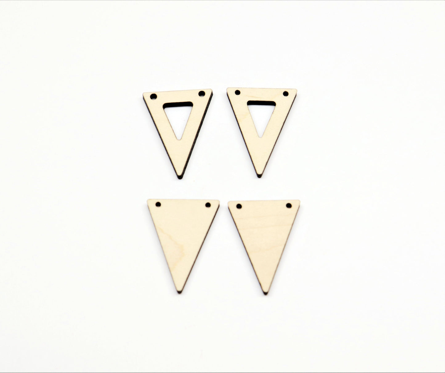 Triangle earring blanks, wood cutouts