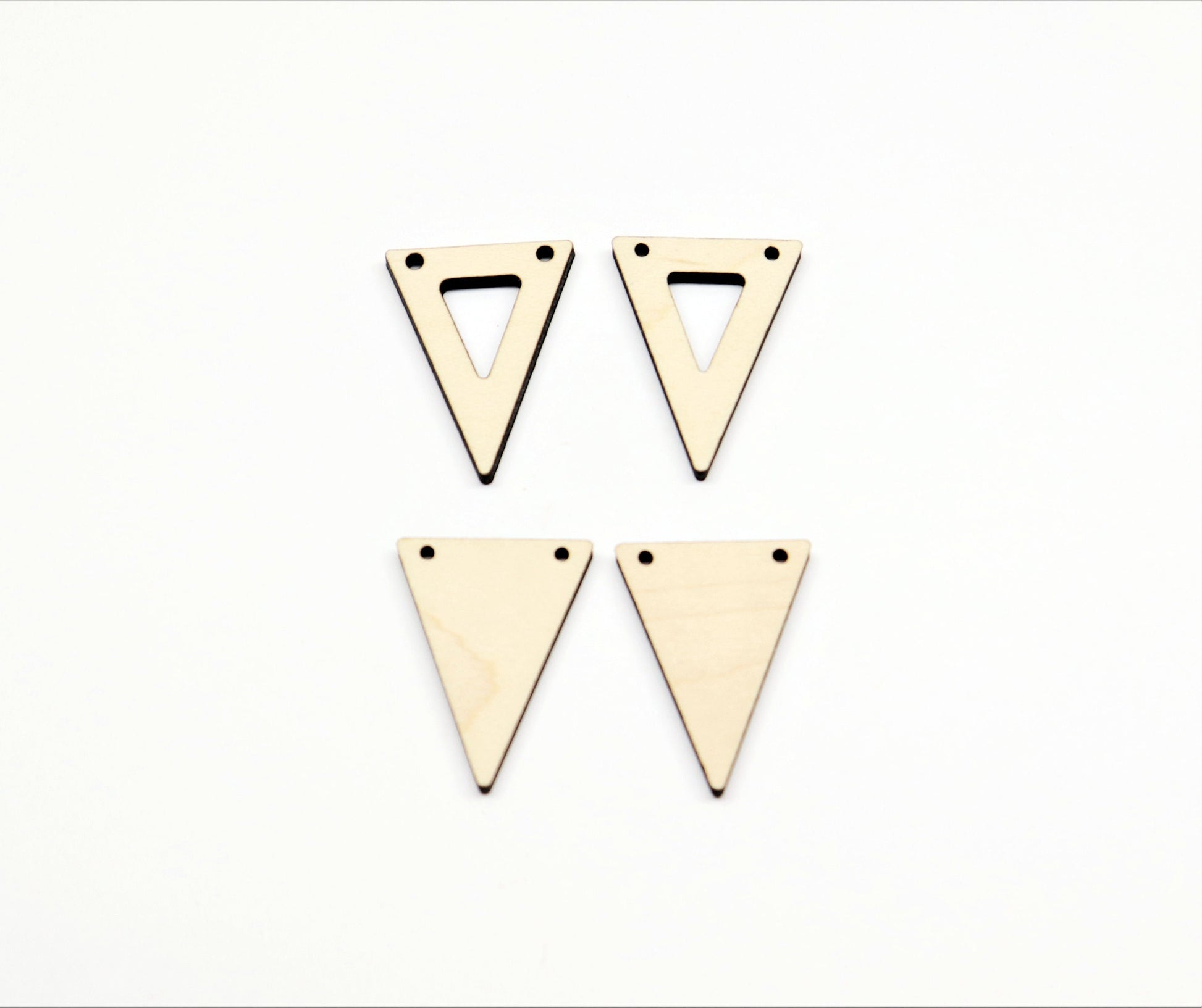 Triangle earring blanks, wood cutouts