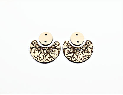 2 Piece earrings, wood blanks,  sold per set